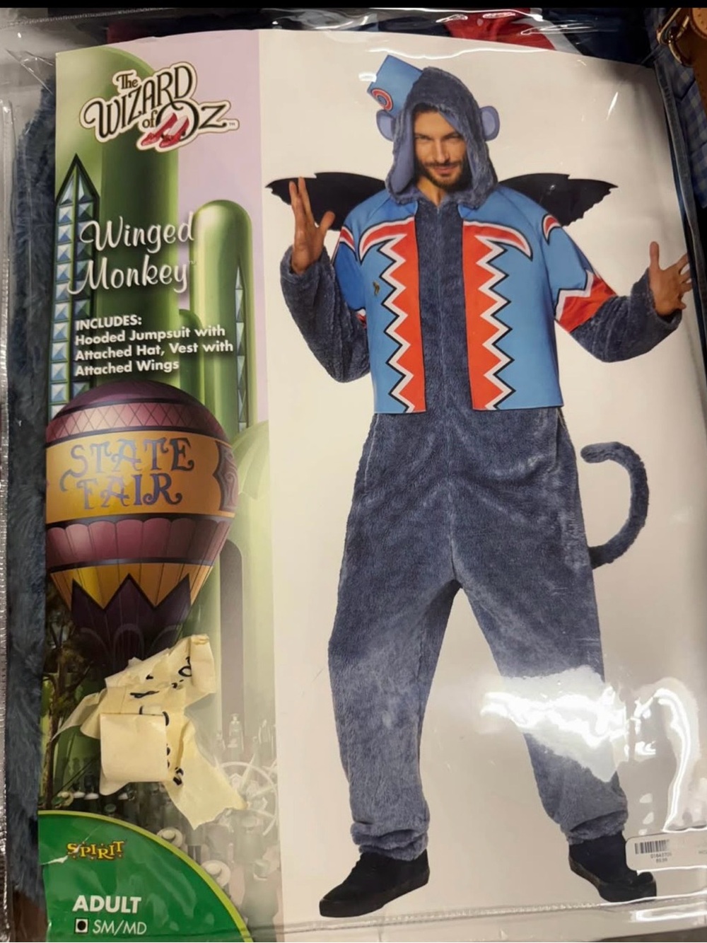 Spirit Winged Monkey Costume - Blue with Red & White Accents